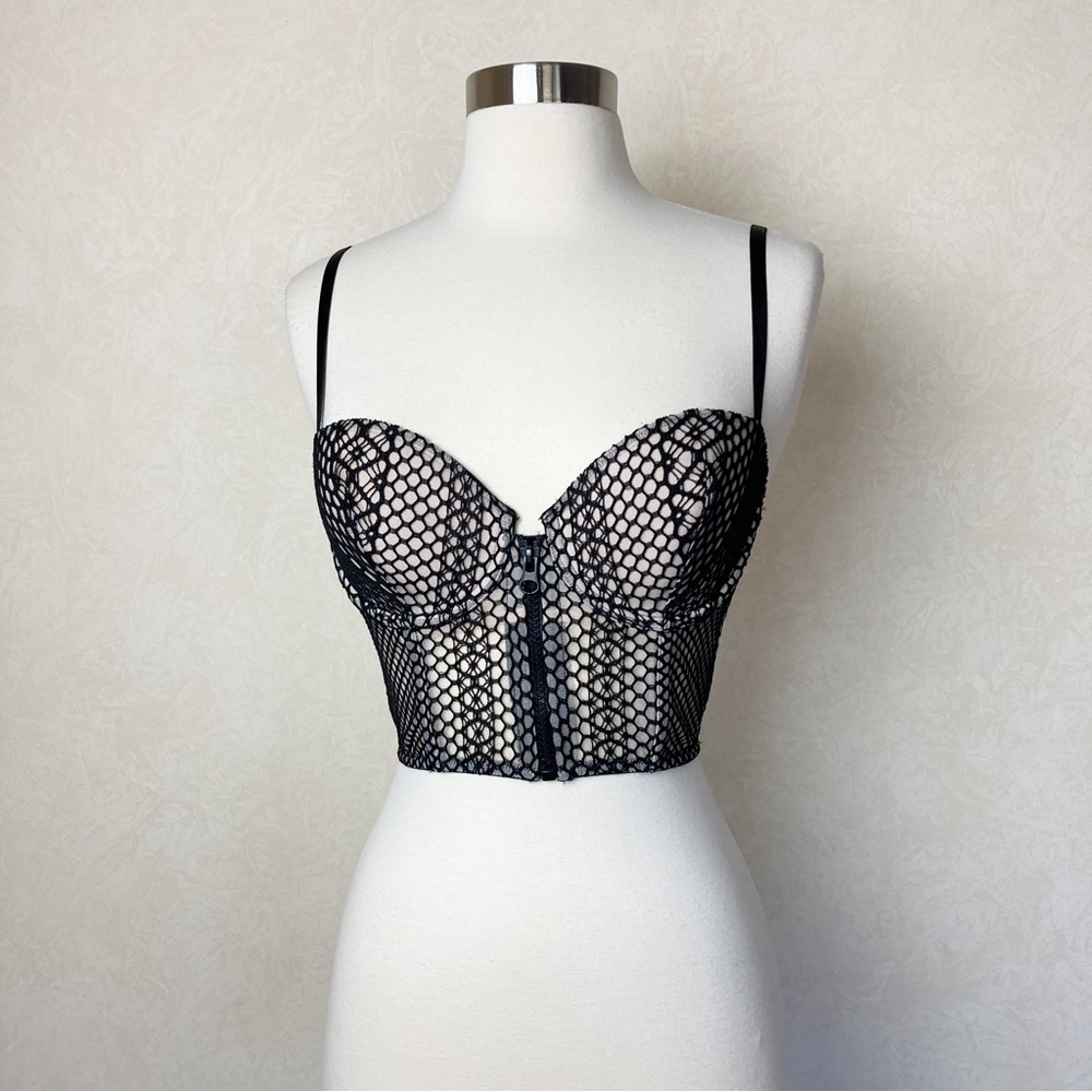 Victoria’s Secret Lace Push Up Corset Bra Black Size 32D
